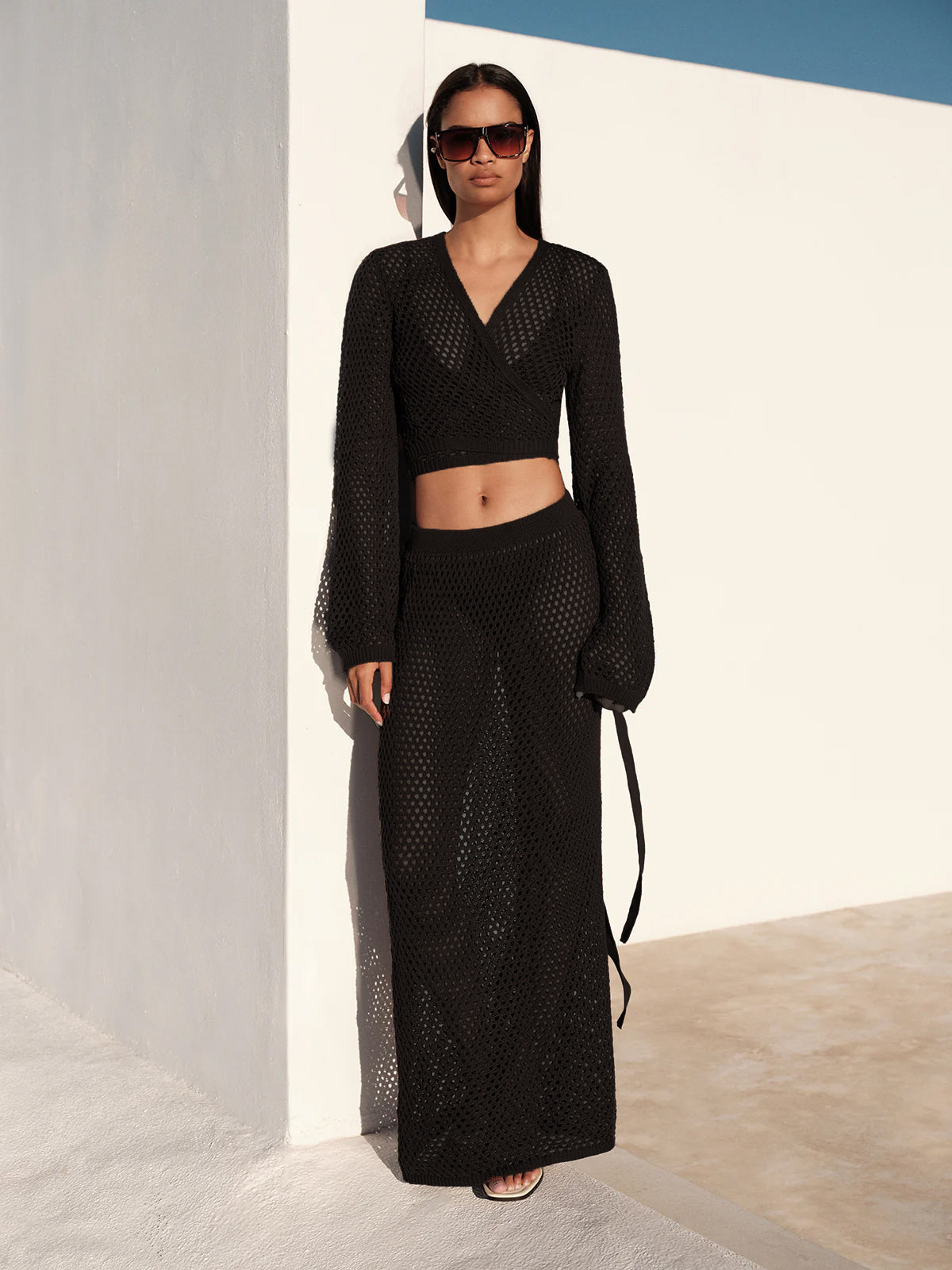 Flara Bluz Etek Beachwear Takım