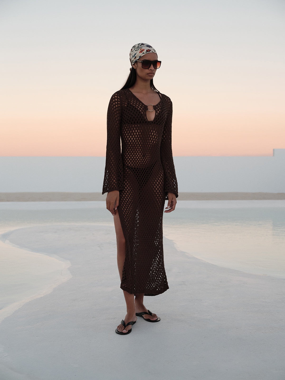 Gloria Yırtmaç Detaylı Beachwear Elbise