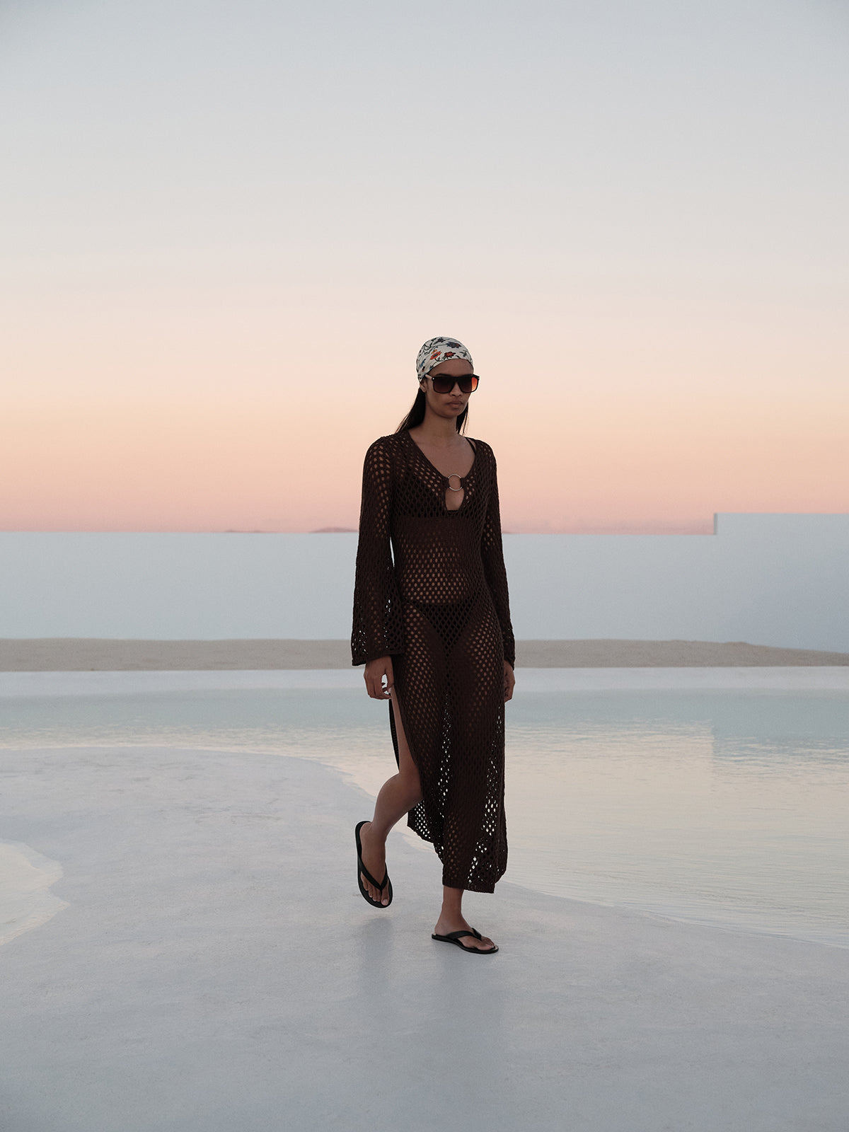 Gloria Yırtmaç Detaylı Beachwear Elbise