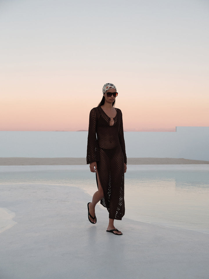 Gloria Yırtmaç Detaylı Beachwear Elbise